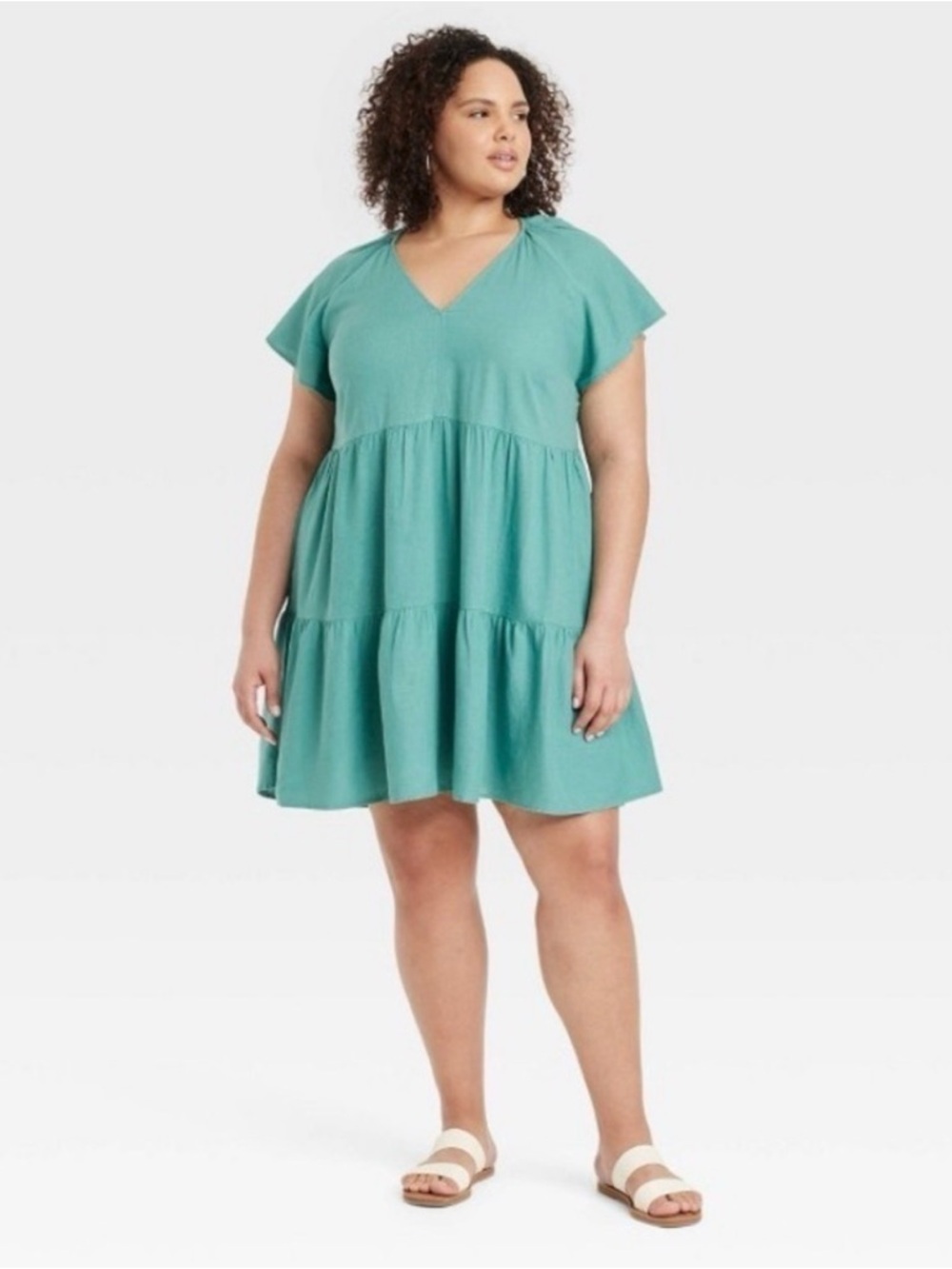 Universal Thread Teal V-Neck Dress
